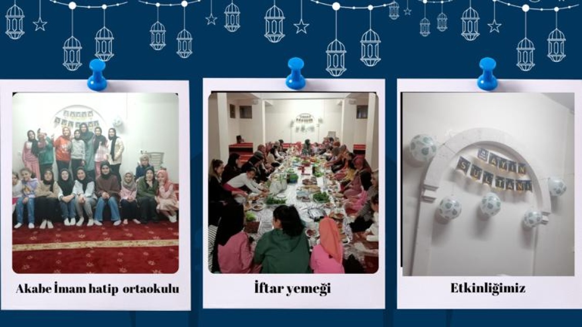 Akabe İmam Hatip Ortaokulu olarak Ahmet Kolat Cami' de gerçekleştirdiğimiz İftar yemeği etkinliğimiz 